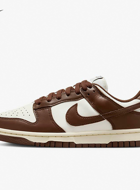 耐克运动鞋女鞋NIKE DUNK LOW 白棕 低帮复古休闲板鞋DD1503-124