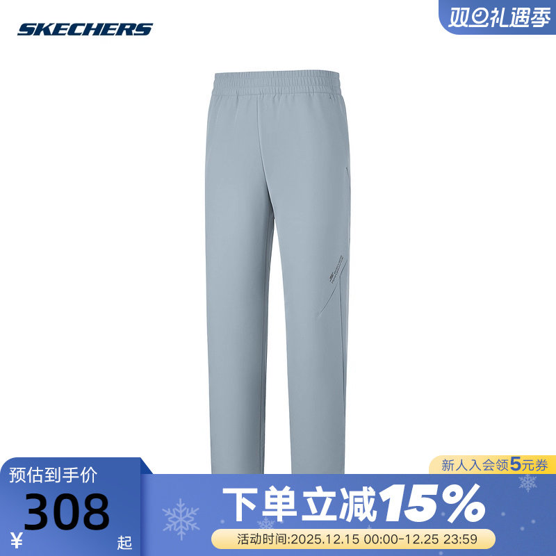 Skechers斯凯奇26春男士百搭休闲加绒保暖梭织长裤 P126M009/02N6