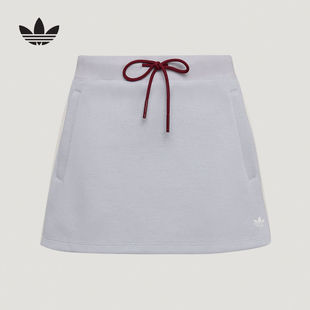 adidas阿迪达斯三叶草三条纹短裙2026秋女拉链侧袋半身裙 LF4636