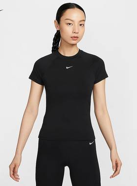 Nike耐克短袖女夏季小勾瑜伽训练修身短款速干运动T恤FV7843-010