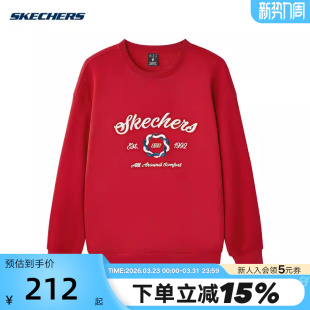 03LC L125M058 Skechers斯凯奇男子针织套头衫 圆领休闲运动卫衣