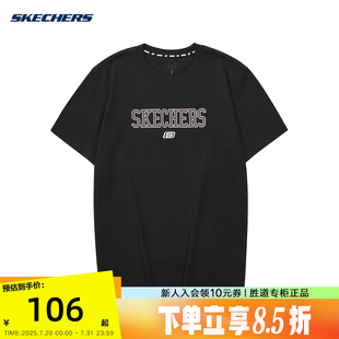 L324U053 Skechers斯凯奇男女同款 针织衫 情侣款 0018 圆领短袖