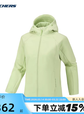 Skechers斯凯奇女士秋冬休闲时尚舒适梭织连帽外套 P126W001/0420