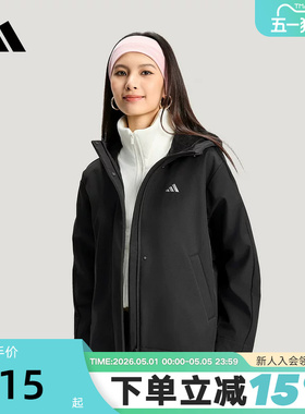 adidas阿迪达斯加绒软壳连帽外套SOFTSHELL春秋女梭织夹克 KS2782