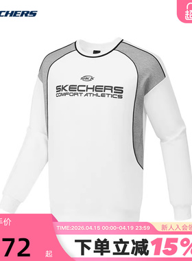 Skechers斯凯奇春男女休闲卫衣针织圆领套头衫P424U013/0019