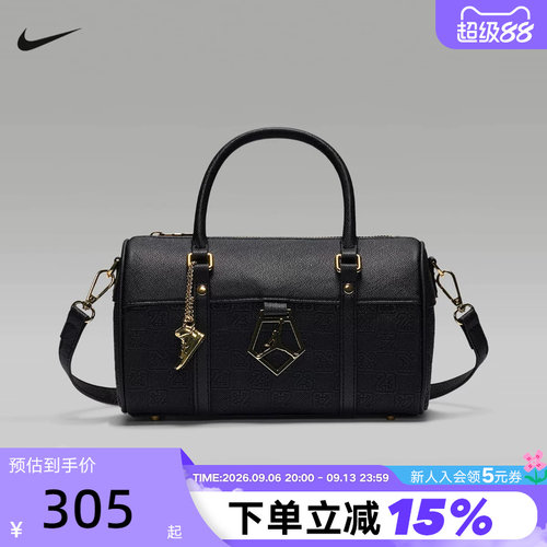 Jordan耐克单肩包男女小包压纹印花黑金AJ1挂饰手拎包IZ7325-010