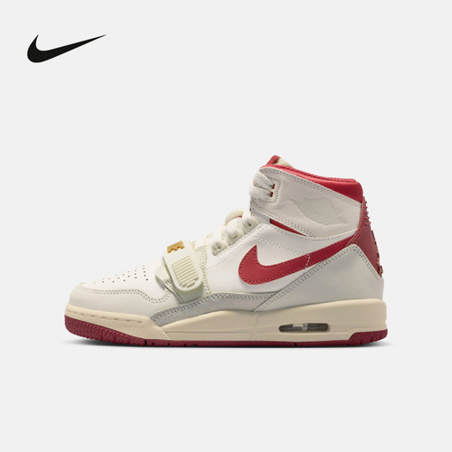 JORDAN耐克女鞋CNY马年限定AJ312米白红大童中帮篮球鞋IQ9785-161