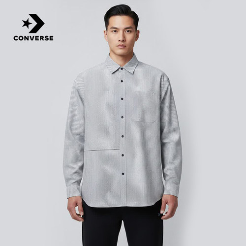 Converse匡威2026秋男女条纹长袖衬衣运动休闲百搭外套UCK061-GDA