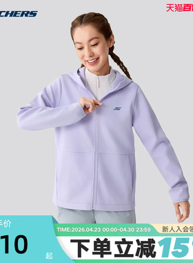 Skechers斯凯奇女士百搭休闲运动舒适针织连帽外套 P425W233/00FW
