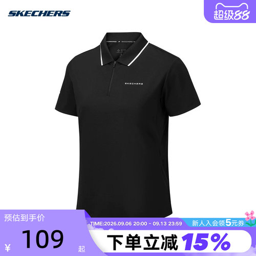 Skechers斯凯奇2026夏女凉感运动短袖T恤休闲针织POLO衫 P326W064