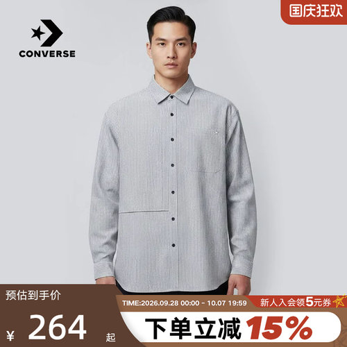 Converse匡威2026秋男女条纹长袖衬衣运动休闲百搭外套UCK061-GDA