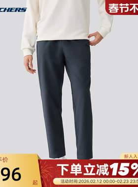 Skechers斯凯奇男子冬加绒保暖直筒长裤运动休闲裤 L325M063