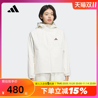 adidas阿迪达斯连帽外套茄克2025秋装女户外防风梭织夹克 KC0055
