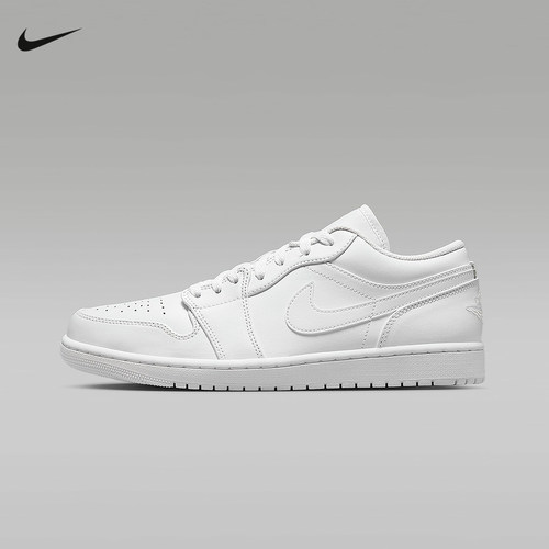 Nike耐克男鞋夏新款Jordan AJ1纯白低帮复古板篮球鞋鞋553558-136