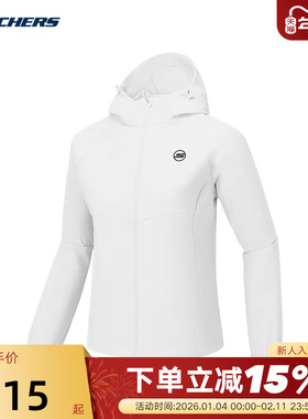 Skechers斯凯奇秋新款女连帽梭织外套 P424W023/0019