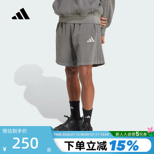 adidas阿迪达斯牛仔风格五分裤2026夏男宽松中裤针织短裤 JN0607