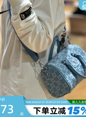 Jordan耐克单肩包男包女包满印花复古牛仔运动包手拎包IZ8440-412