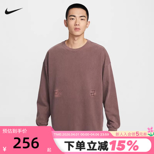 图案印花复古运动卫衣IH5086 502 T恤2026春新款 NIKE耐克男子长袖