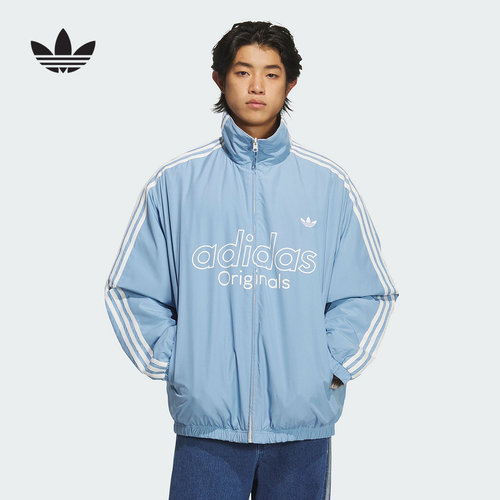 adidas阿迪达斯三叶草潘展乐同款双面穿棉服冬男短宽松棉衣KS5955