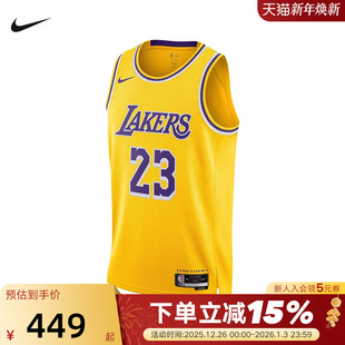 NBA男子球衣DN2009 NIKE耐克 FIT 洛杉矶湖人队DRI 733 23赛季