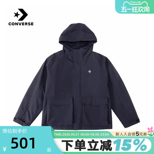 Converse匡威26春男女同款休闲运动连帽外套保暖棉服 UCJ415-GHM