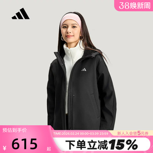 adidas阿迪达斯加绒软壳连帽外套SOFTSHELL春秋女梭织夹克 KS2782
