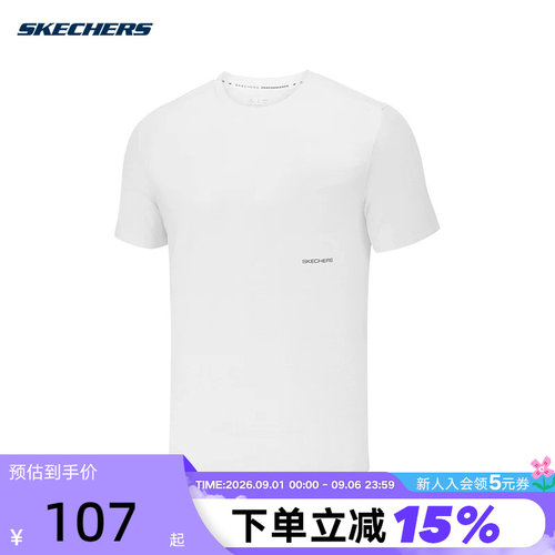 Skechers斯凯奇2026夏季男子运动短袖休闲百搭T恤衫P226M088/0019