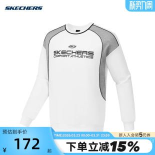Skechers斯凯奇春男女休闲卫衣针织圆领套头衫 0019 P424U013