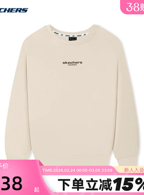 Skechers斯凯奇秋男女舒适运动圆领针织套头卫衣L325U032/001J