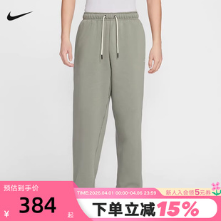 篮球长裤 NIKE耐克男裤 灰绿色运动裤 加绒保暖宽松直筒裤 059 IM6334