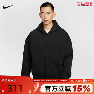 耐克男篮球连帽外套冬新款THERMA-FIT宽松加绒保暖卫衣IO3690-010