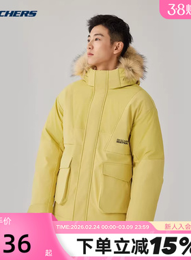 斯凯奇派克羽绒服男女情侣款保暖舒适短款羽绒外套 P425U032/01UM