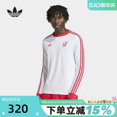 adidas阿迪达斯三叶草利物浦足球文化运动衫春男长袖T恤 JZ2543