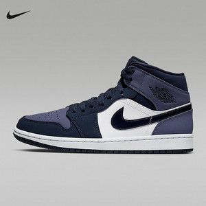 耐克Jordan 1 AJ1桑德紫 黑紫脚趾 中帮复古男鞋篮球鞋554724-445