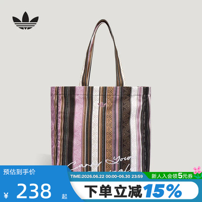 adidas阿迪达斯三叶草印花手提包民族风大号TOTE托特包 KU2761