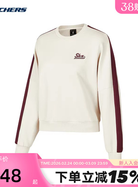 Skechers斯凯奇秋季女士学院风宽松圆领舒适运动卫衣P424W108