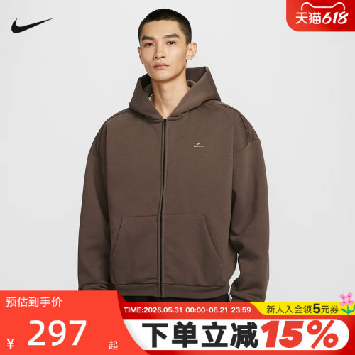 耐克男子篮球连帽衫冬新款THERMA-FIT宽松加绒保暖卫衣IO3690-237
