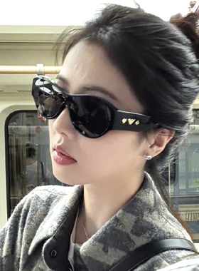 明星同款大框显瘦脸猫眼墨镜女款街拍凹造型防晒防紫外线太阳眼镜