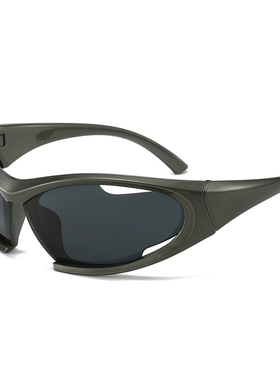 前卫先锋未来感墨镜Y2K男女复古时髦异形镂空设计太阳镜美式高街