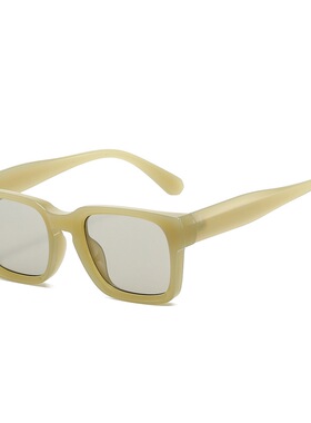 法式复古奶黄色素颜百搭方圆脸显脸小防紫外线墨镜男女百搭方形潮