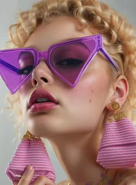 美式网红y2k紫色墨镜女夏季时尚街头网红拍照走秀太阳镜2025新款