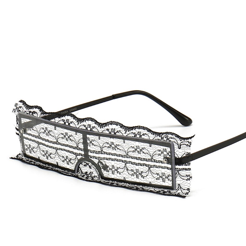 小红书网红气质款遮脸墨镜时尚蕾丝装饰舞会派对凹造型街拍太阳镜