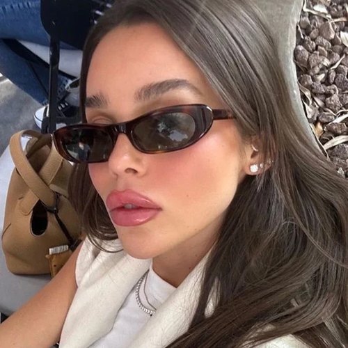 ins网红同款墨镜女嘻哈搞怪拍照窄框酷帅小镜片太阳眼镜2025新款