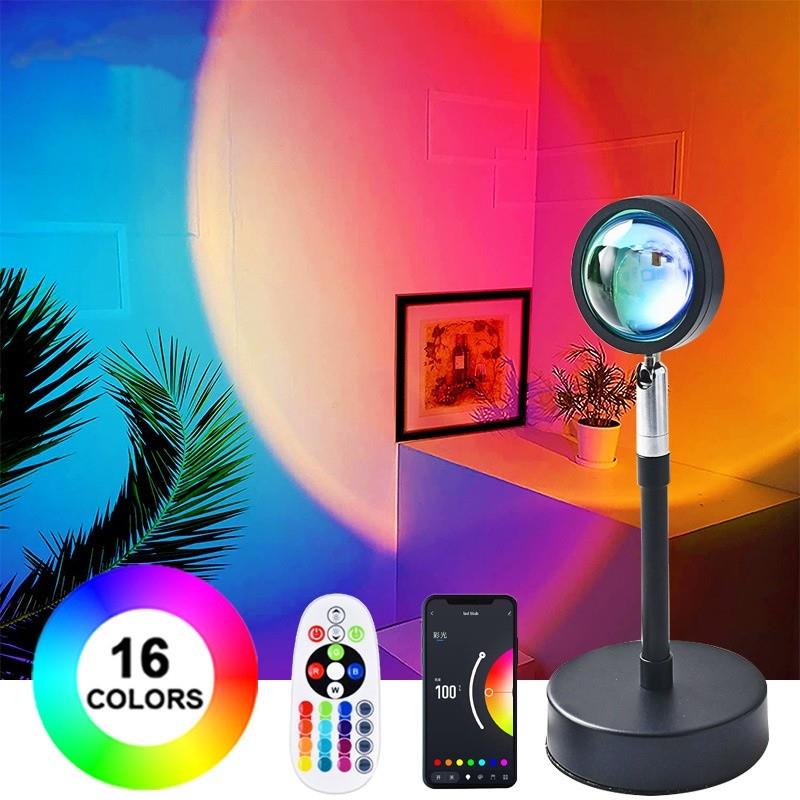 Sunset Lamp Rainbow Projector Night Light Led Desk Lamp Deco