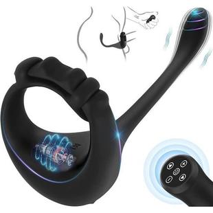 Cock Vibrator Male Prostate Massager Testicle Penis Ring