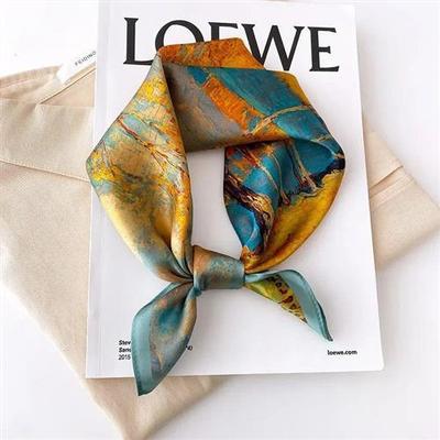 Scarf 100% Silk Bandana Women Square Scarves Wrap Kerchief M