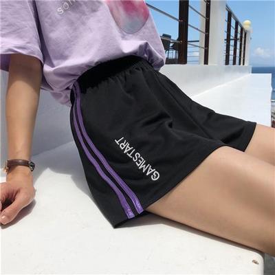 Summer vintage track shorts women vetement femme loose high