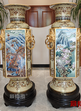 大花瓶客厅大堂景裕泰铜中式