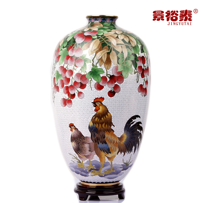 纯手工制作铜胎掐丝珐琅景泰蓝花瓶