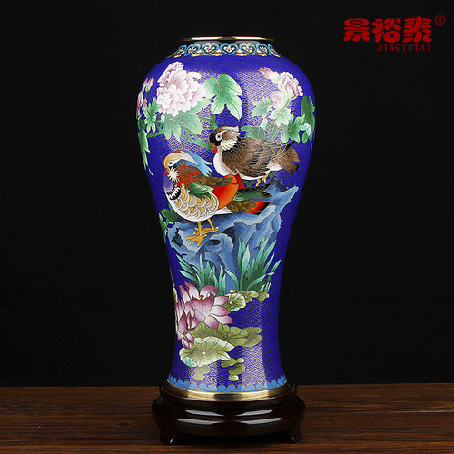 景泰蓝花瓶铜胎掐丝珐琅鸳鸯摆件北京特色工艺品结婚礼品纪念品 - 封面
